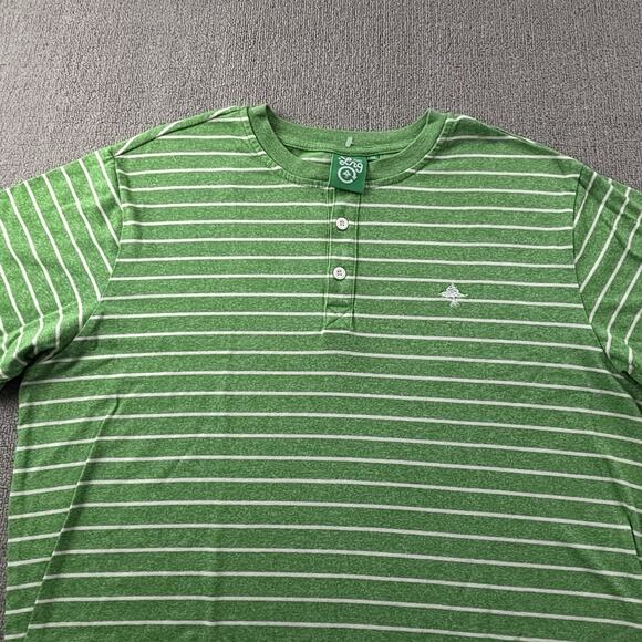 LRG Shirt Adult 2XL XXL Green Striped Henley Short Sleeve Casual Men's - Picture 3 of 14